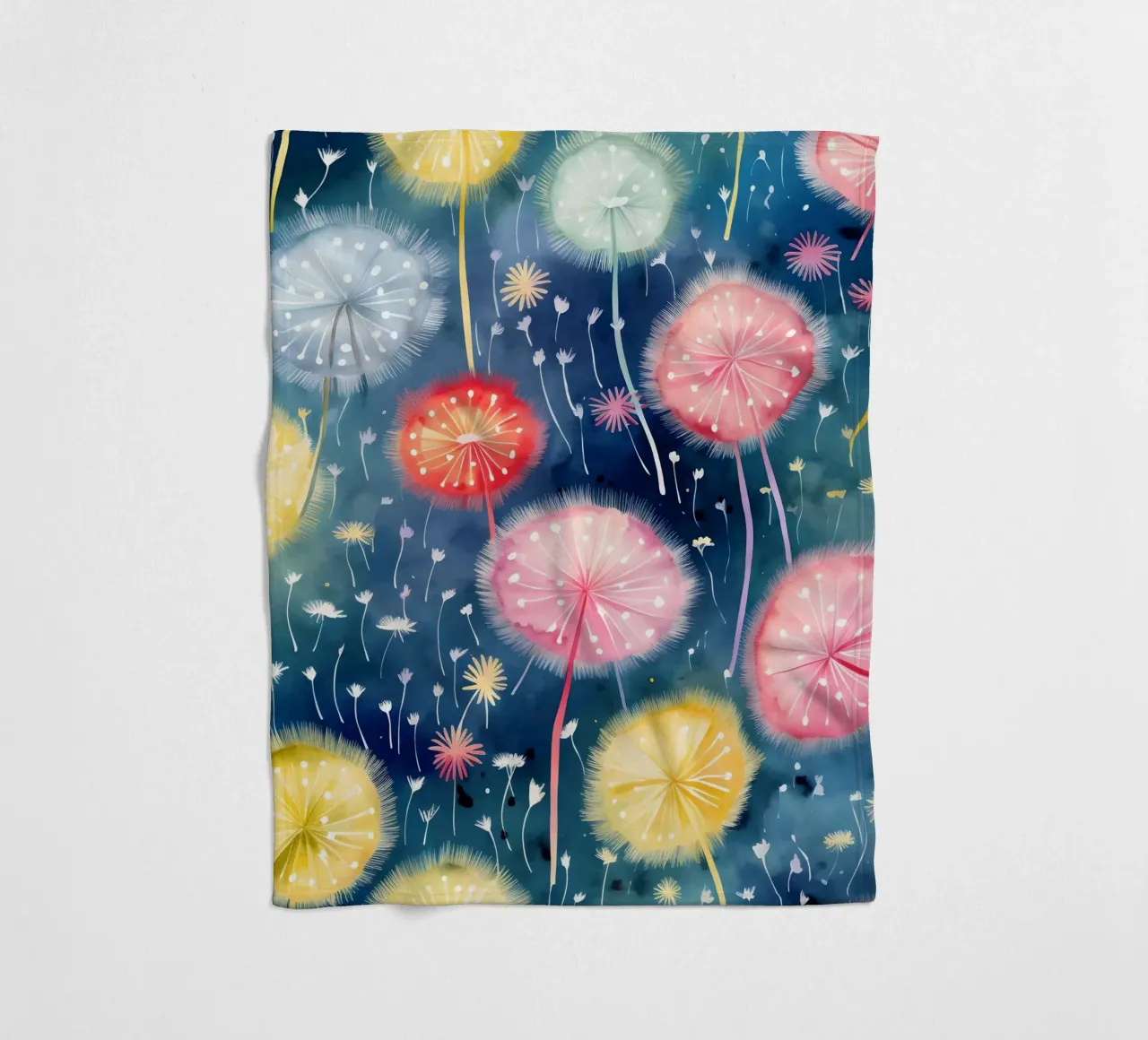Denti di leone arcobaleno coperta in pile da Botanical Pattern House
