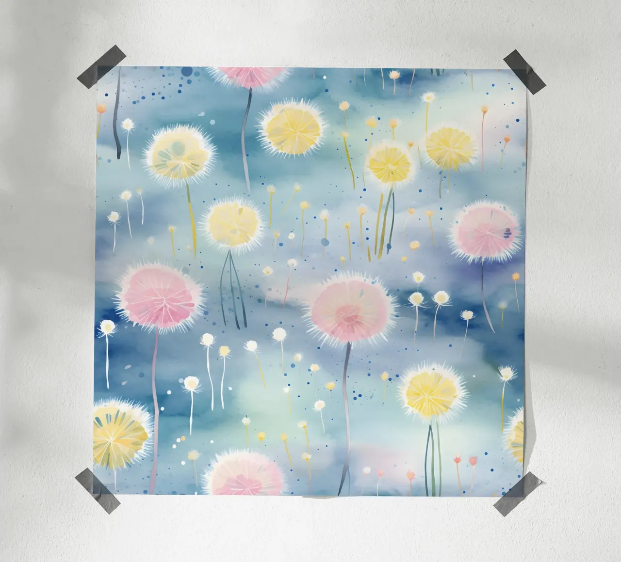 Denti di leone arcobaleno poster da Botanical Pattern House