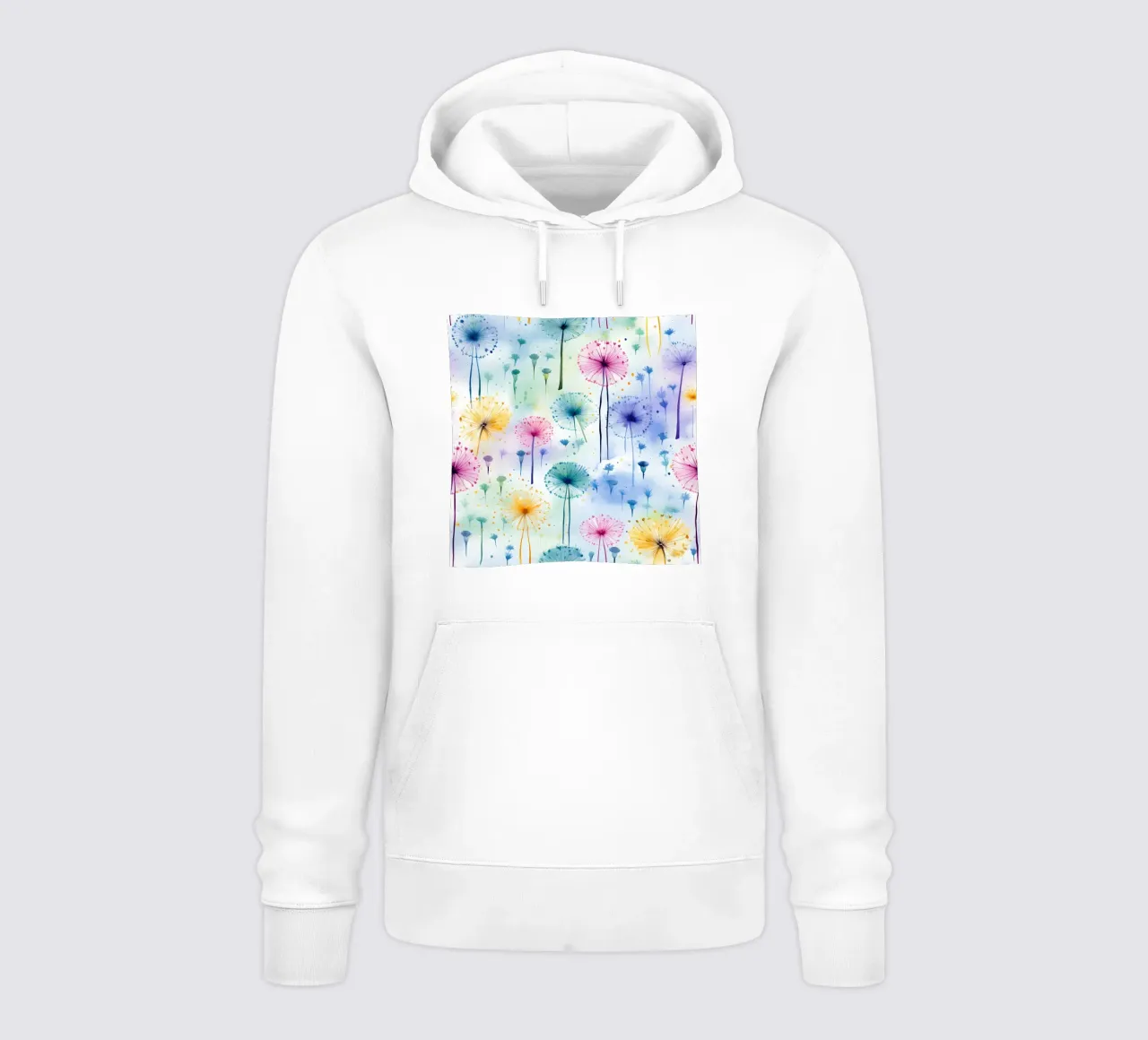Denti di leone arcobaleno felpa con cappuccio da Botanical Pattern House