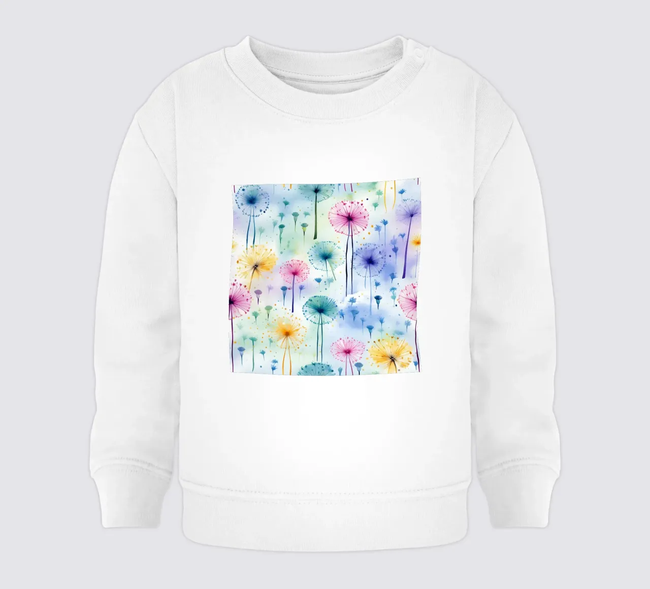 Denti di leone arcobaleno felpa neonato da Botanical Pattern House