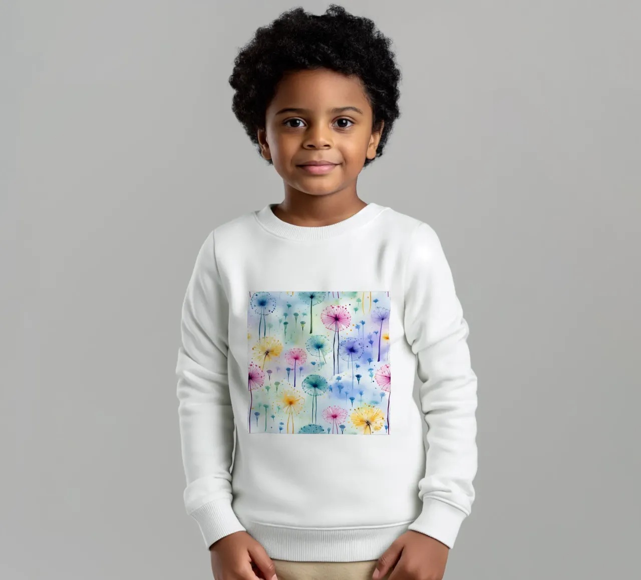 Denti di leone arcobaleno felpa bambino da Botanical Pattern House