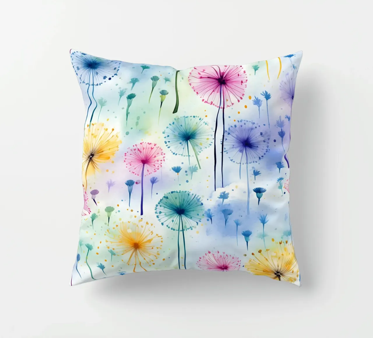 Denti di leone arcobaleno cuscino da Botanical Pattern House