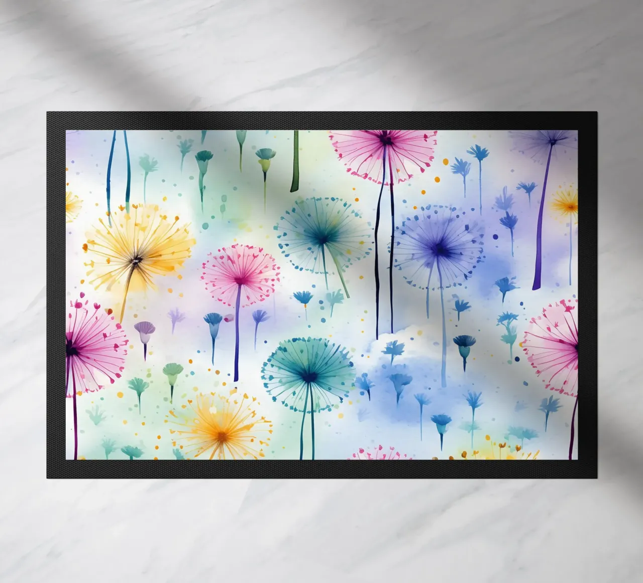 Denti di leone arcobaleno zerbino da Botanical Pattern House