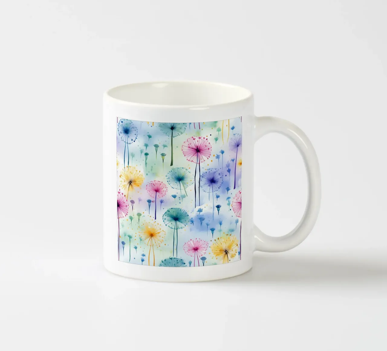 Denti di leone arcobaleno tazza in ceramica da Botanical Pattern House