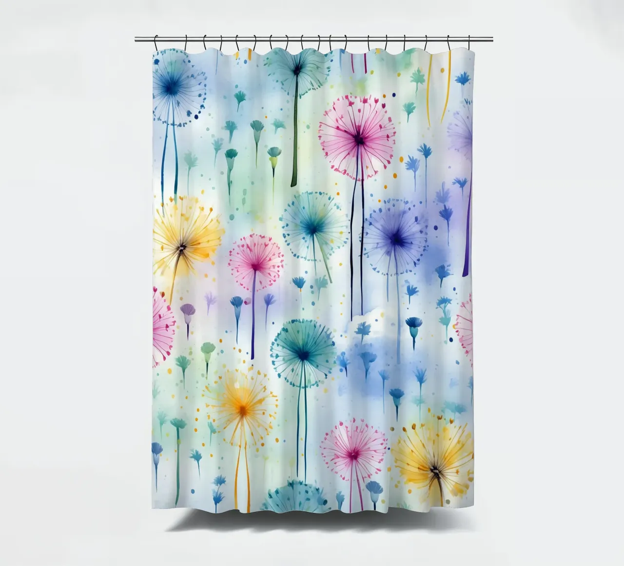 Regenbogen Löwenzahn Duschvorhang von Botanical Pattern House