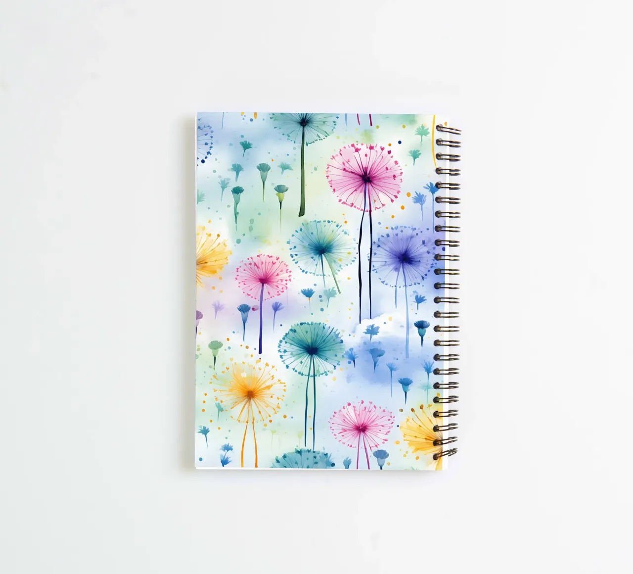 Rainbow Dandelions spiral notebook by Botanical Pattern House
