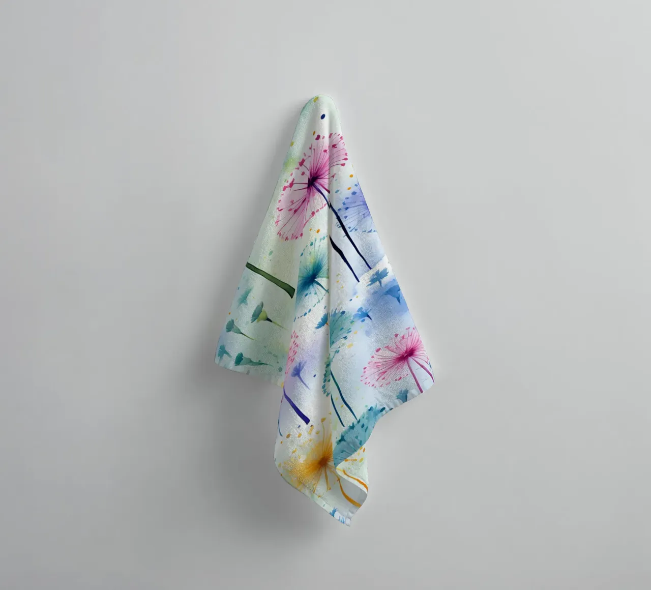 Rainbow Dandelions towel by Botanical Pattern House
