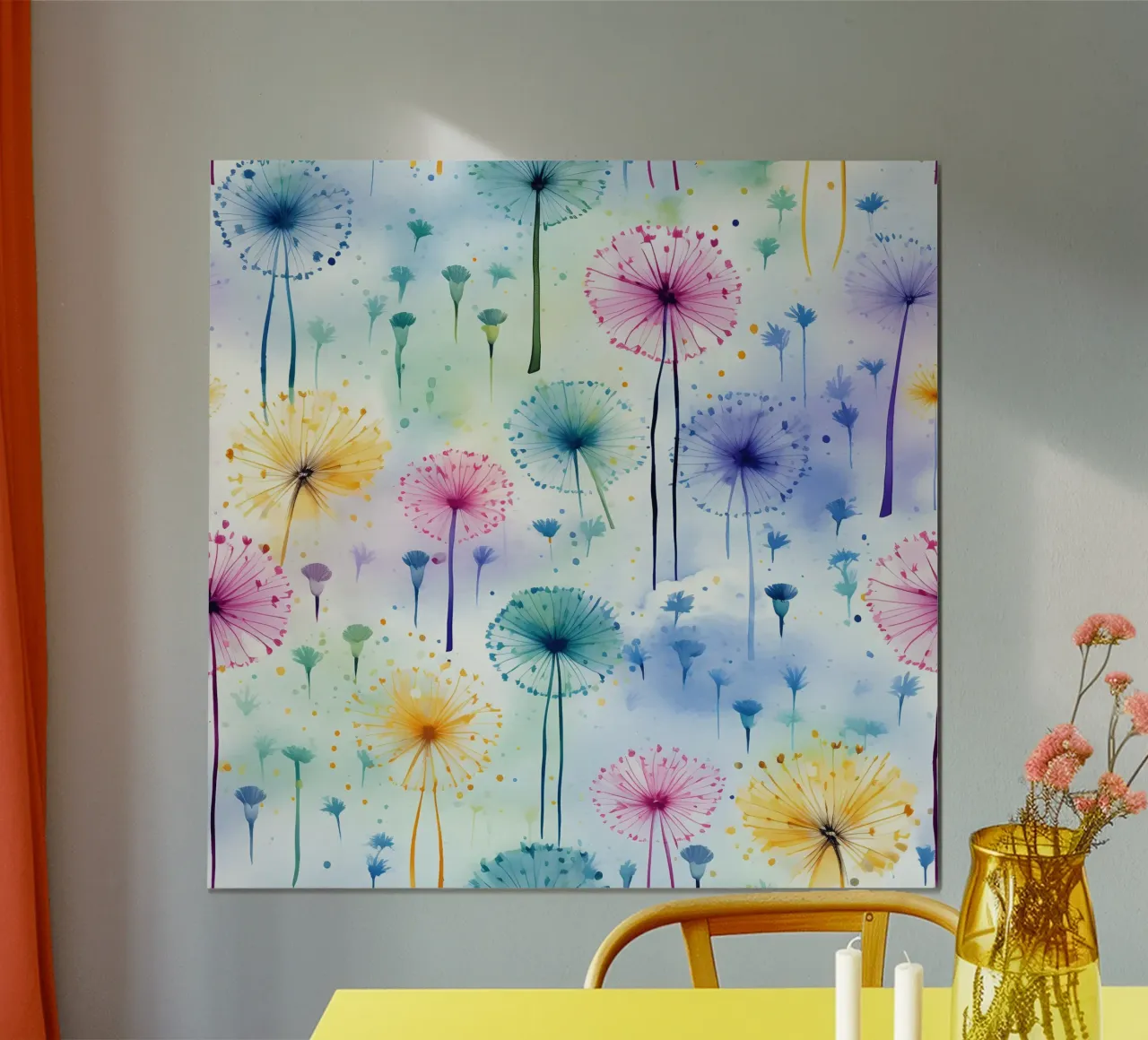 Denti di leone arcobaleno poster da Botanical Pattern House