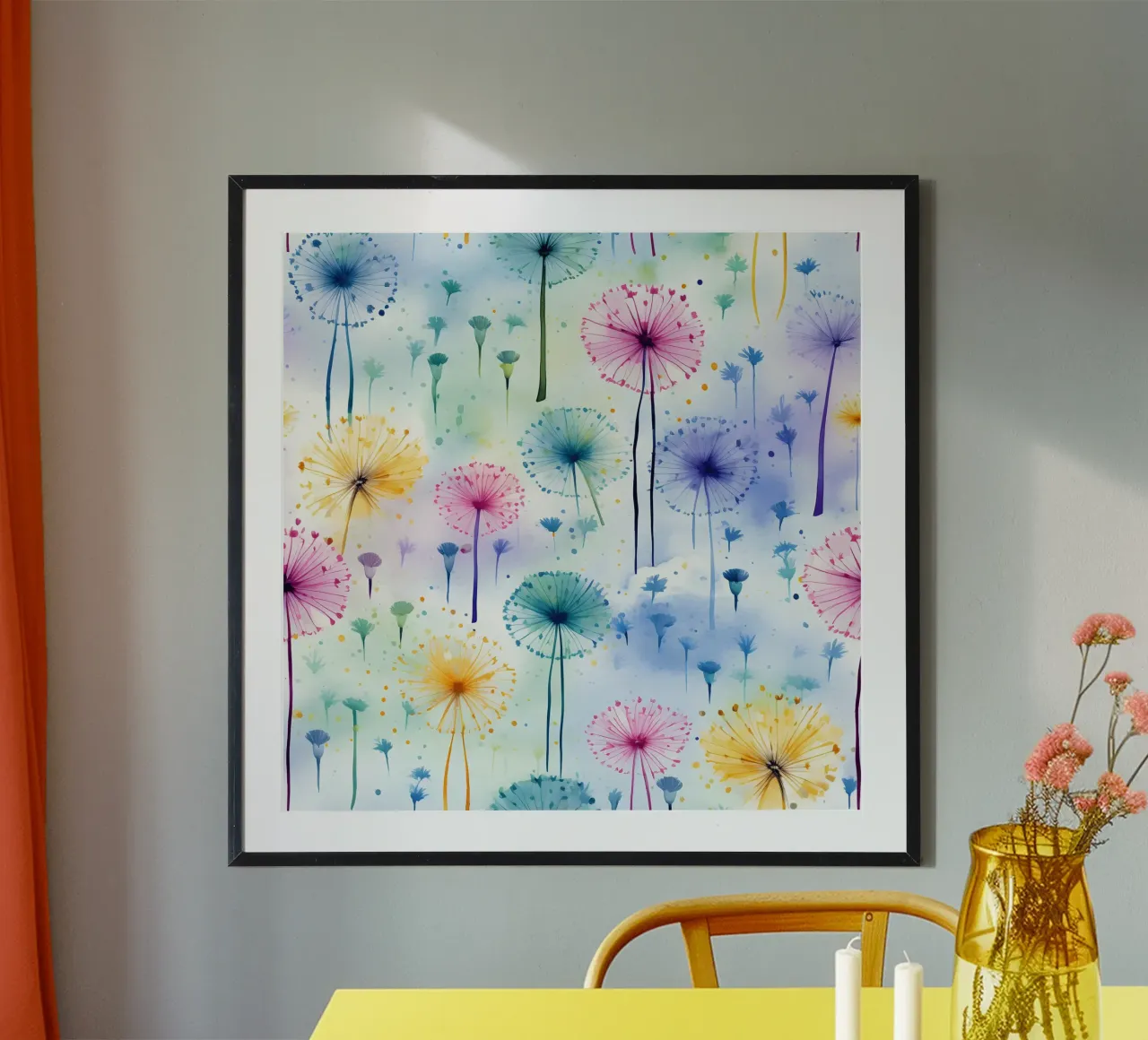 Denti di leone arcobaleno poster da Botanical Pattern House