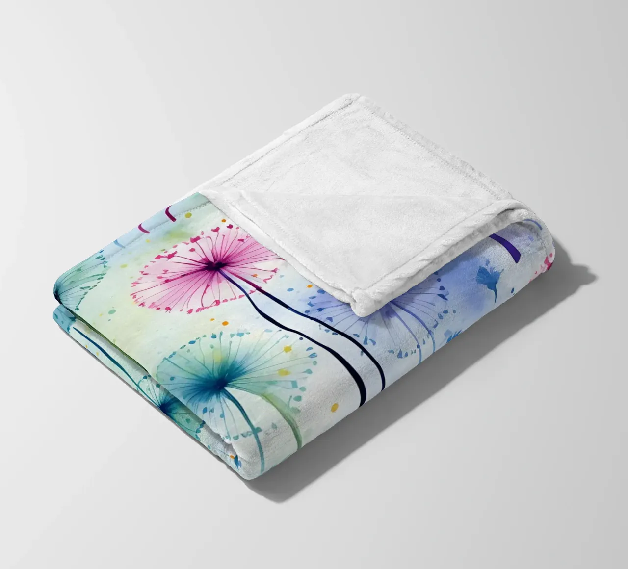 Denti di leone arcobaleno coperta in pile da Botanical Pattern House