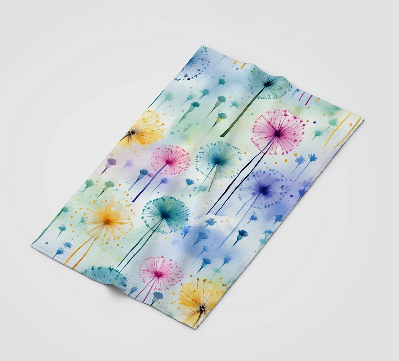 Denti di leone arcobaleno coperta in pile da Botanical Pattern House