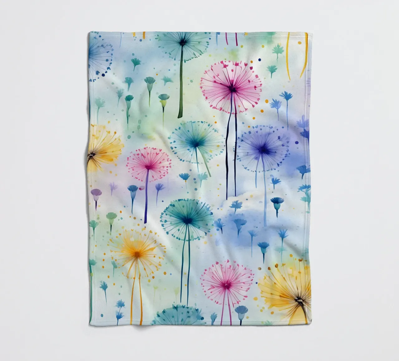 Denti di leone arcobaleno coperta in pile da Botanical Pattern House