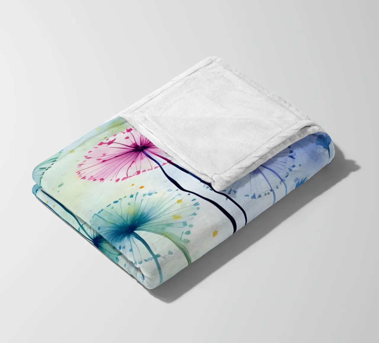 Denti di leone arcobaleno coperta in pile da Botanical Pattern House
