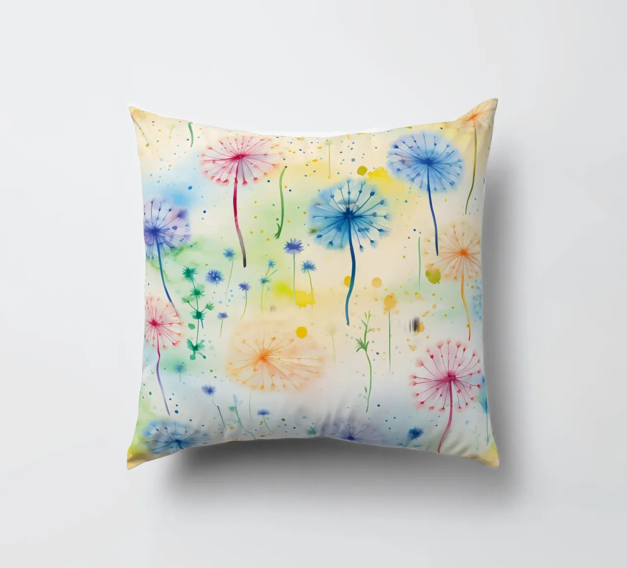 Regenboog paardenbloemen kussen van Botanical Pattern House