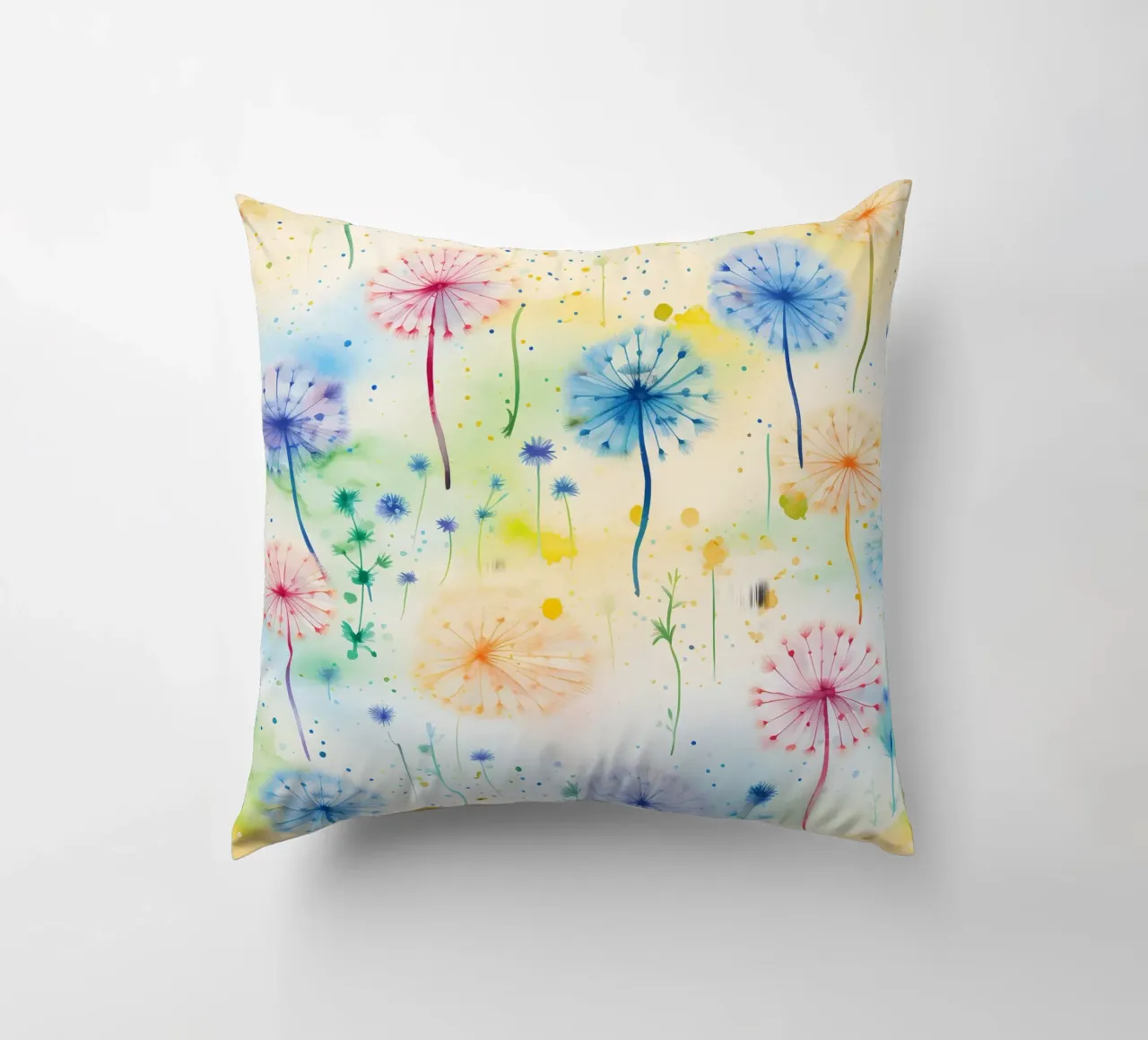 Regenboog paardenbloemen kussen van Botanical Pattern House