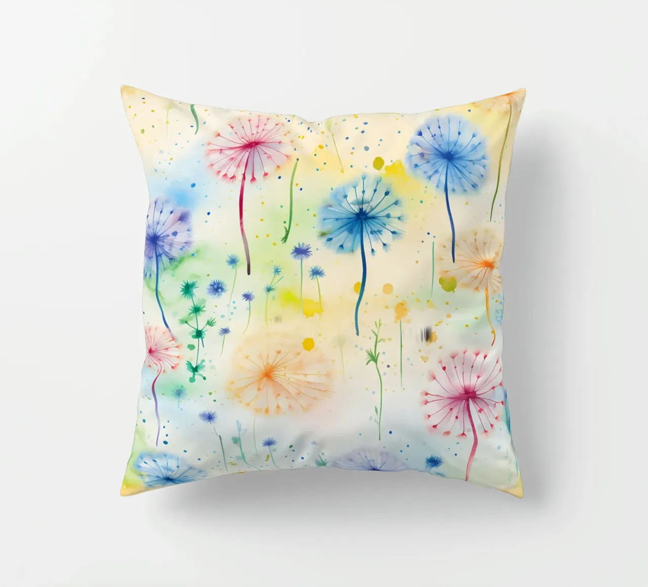Regenboog paardenbloemen kussen van Botanical Pattern House