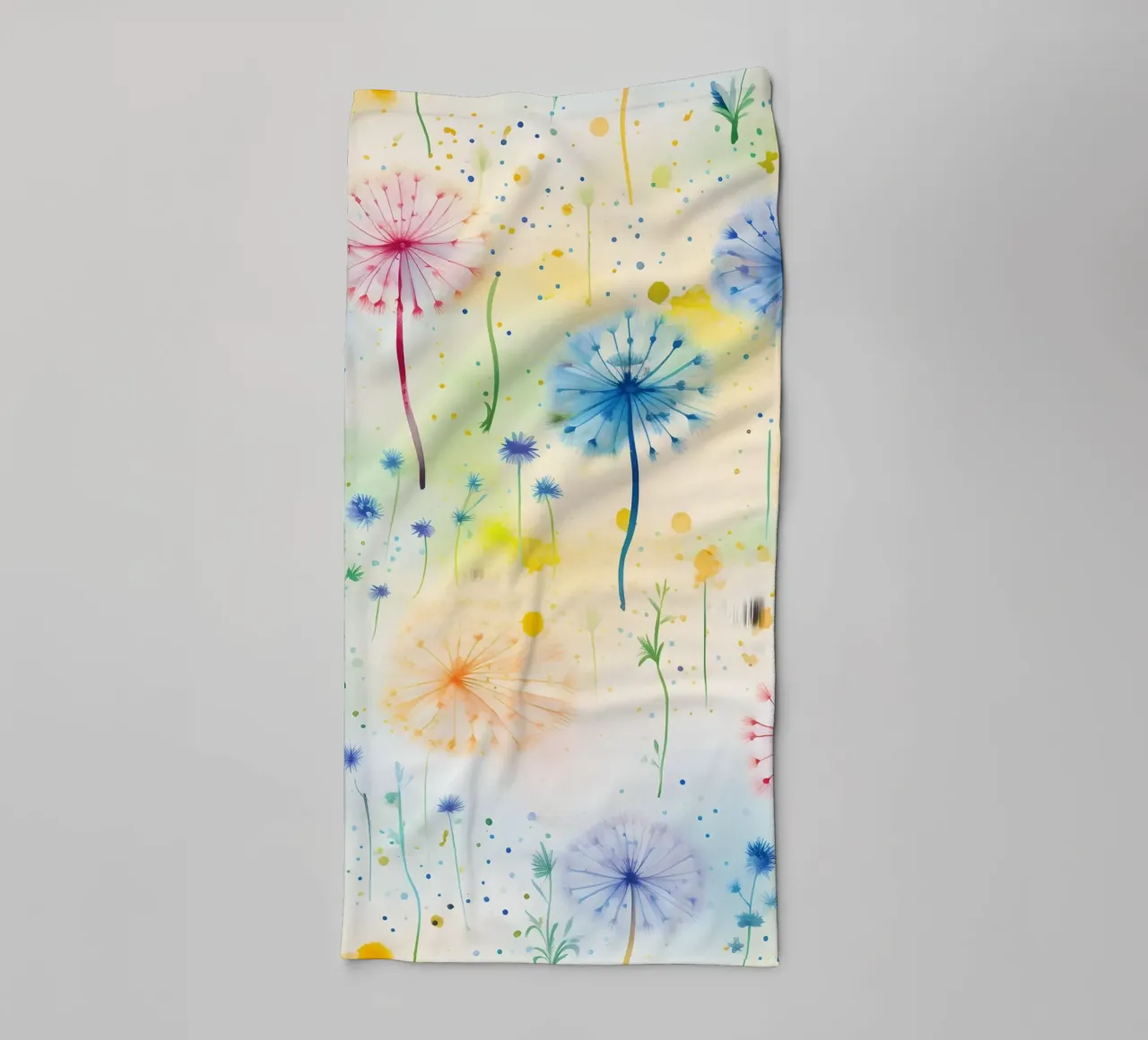 Rainbow Dandelions towel by Botanical Pattern House