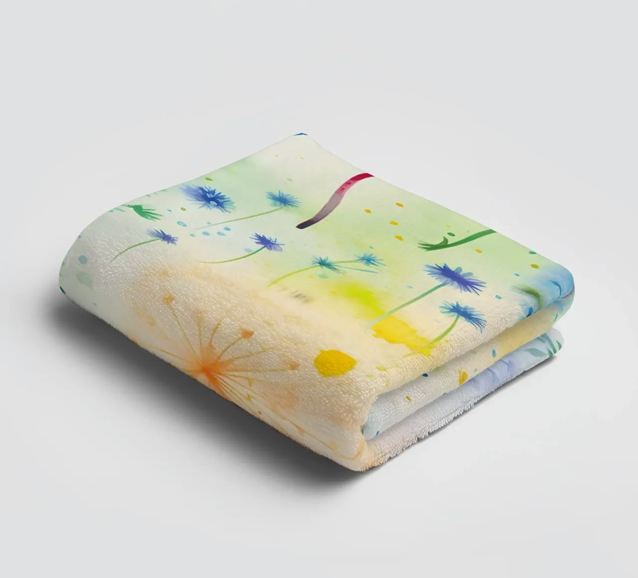 Rainbow Dandelions towel by Botanical Pattern House