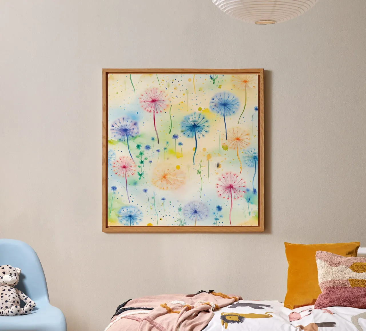 Rainbow Dandelions alu-dibond by Botanical Pattern House