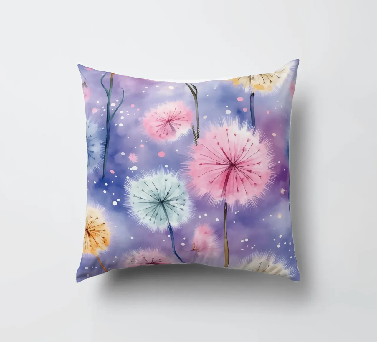 Denti di leone arcobaleno cuscino da Botanical Pattern House