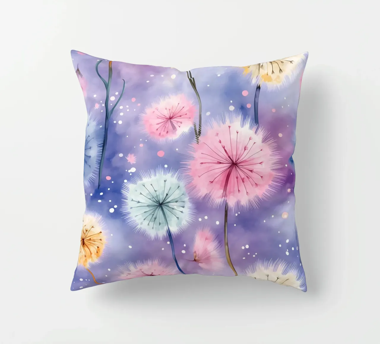 Denti di leone arcobaleno cuscino da Botanical Pattern House