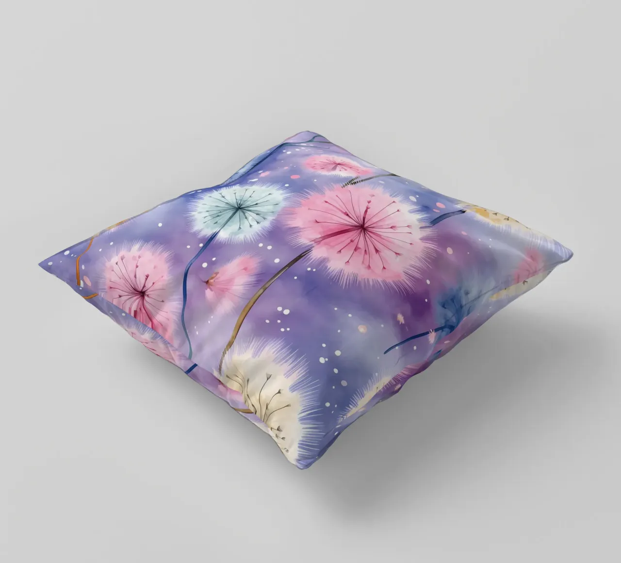 Denti di leone arcobaleno cuscino da Botanical Pattern House