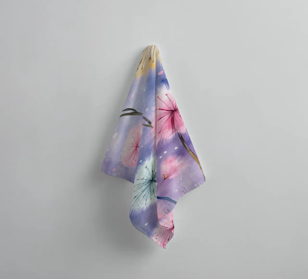 Regenboog paardenbloemen badhanddoek van Botanical Pattern House