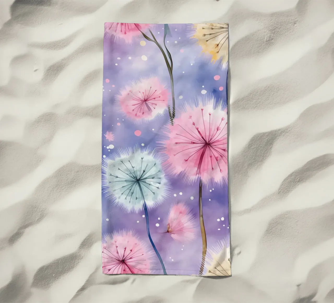 Denti di leone arcobaleno telo mare da Botanical Pattern House