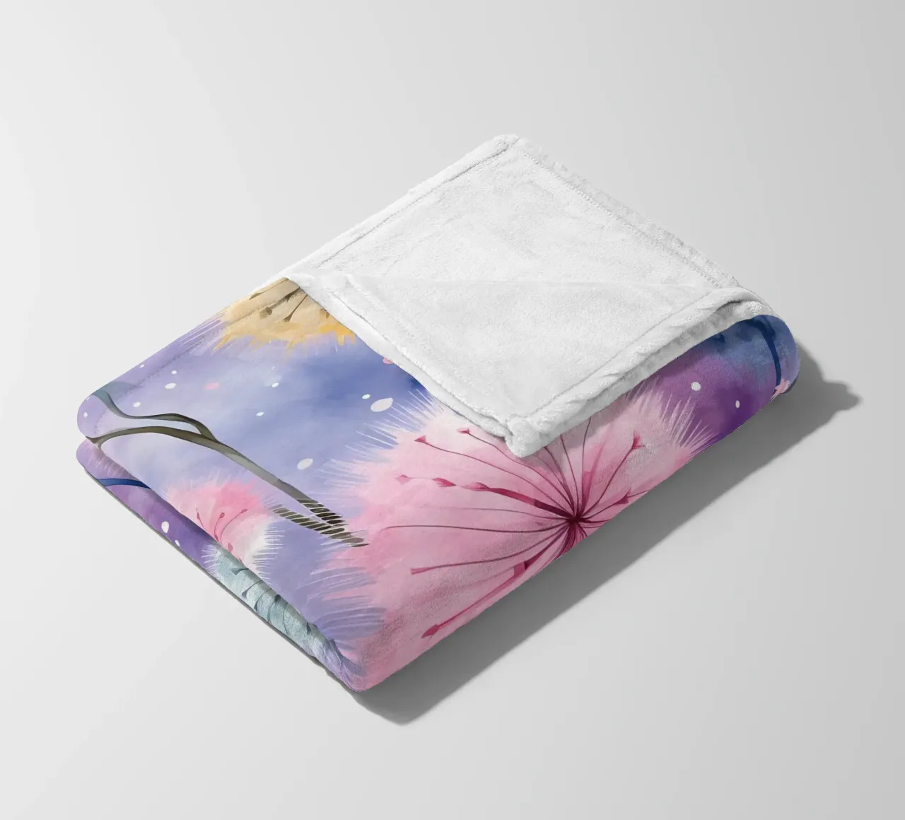 Regenbogen Löwenzahn Fleecedecke von Botanical Pattern House