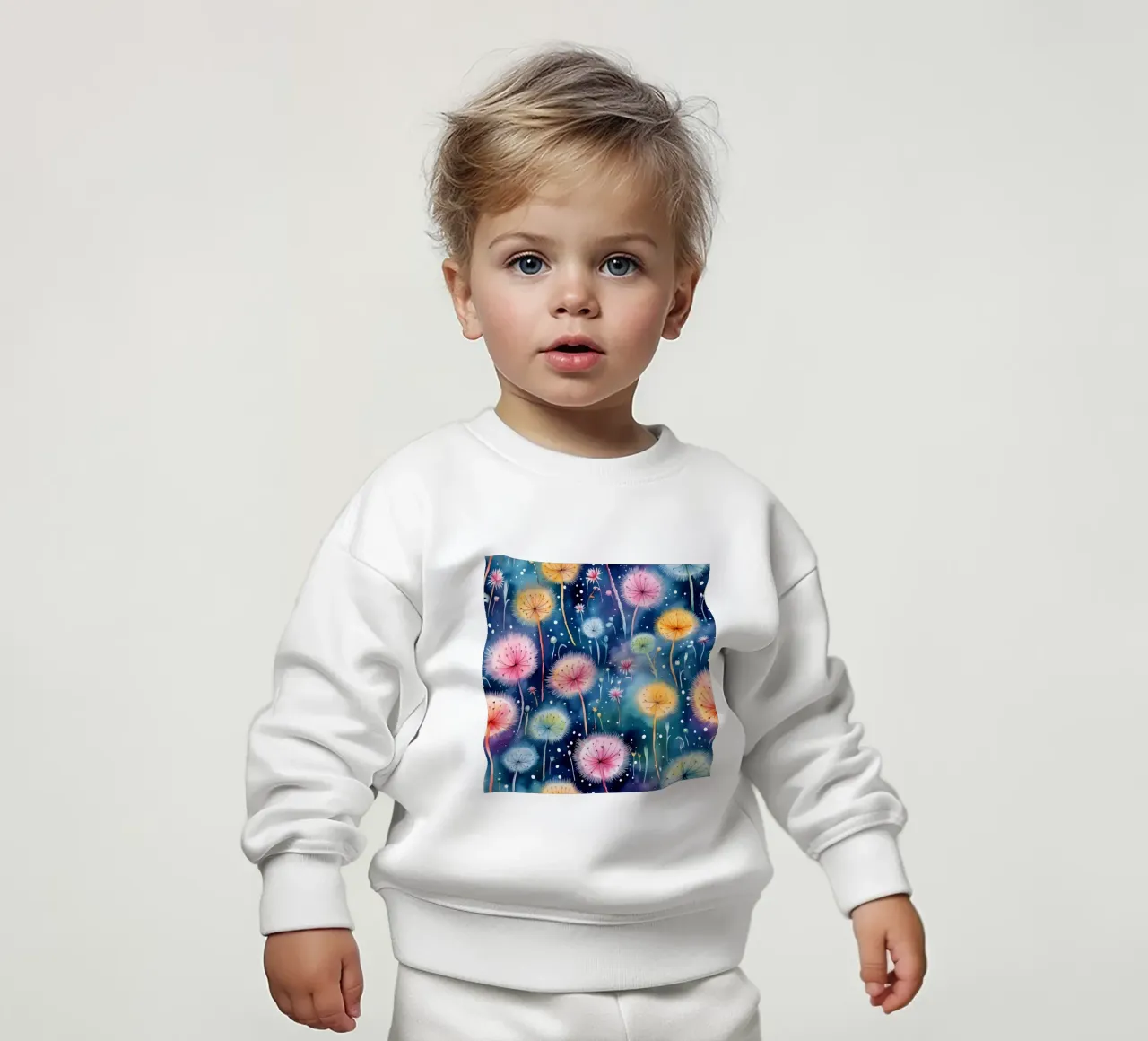 Denti di leone arcobaleno felpa neonato da Botanical Pattern House