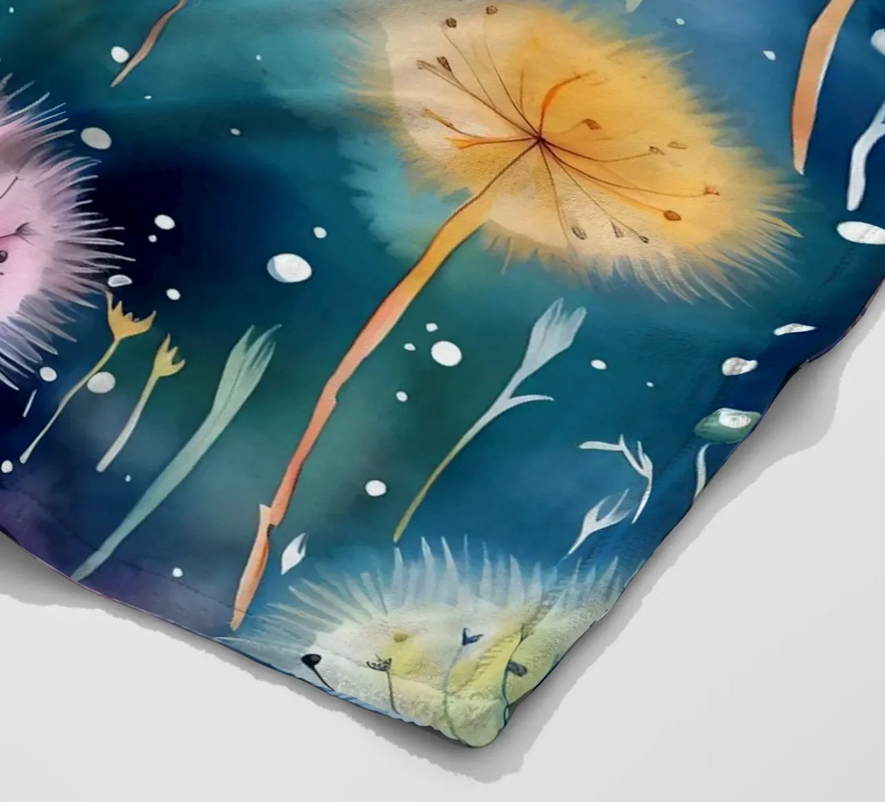 Denti di leone arcobaleno coperta in pile da Botanical Pattern House