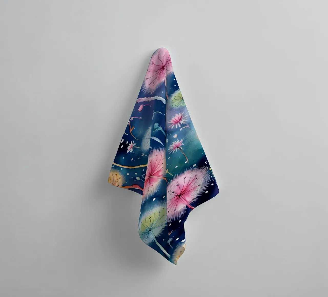 Denti di leone arcobaleno asciugamano da bagno da Botanical Pattern House