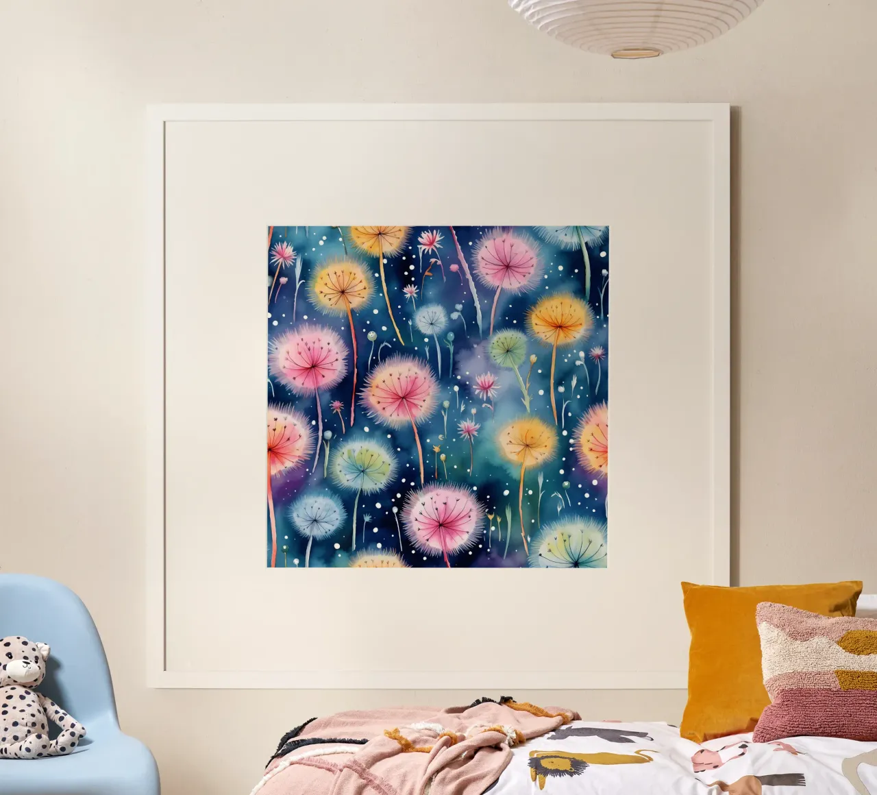 Denti di leone arcobaleno poster da Botanical Pattern House