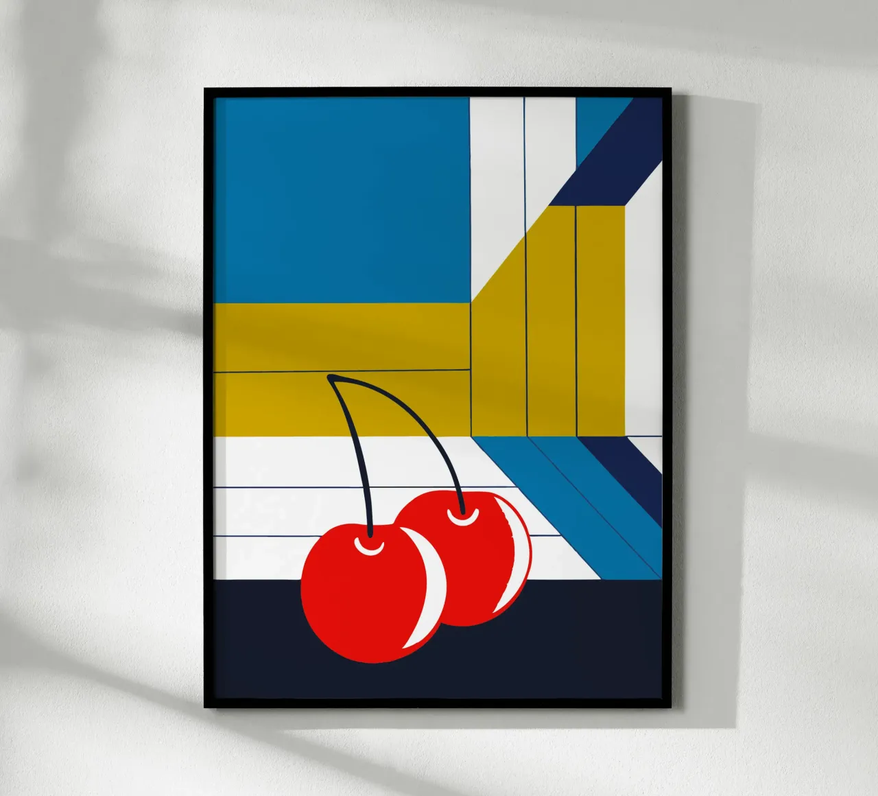 Rote Kirsche Frucht Poster mit Aluminium Rahmen von TODAY'S SHOP