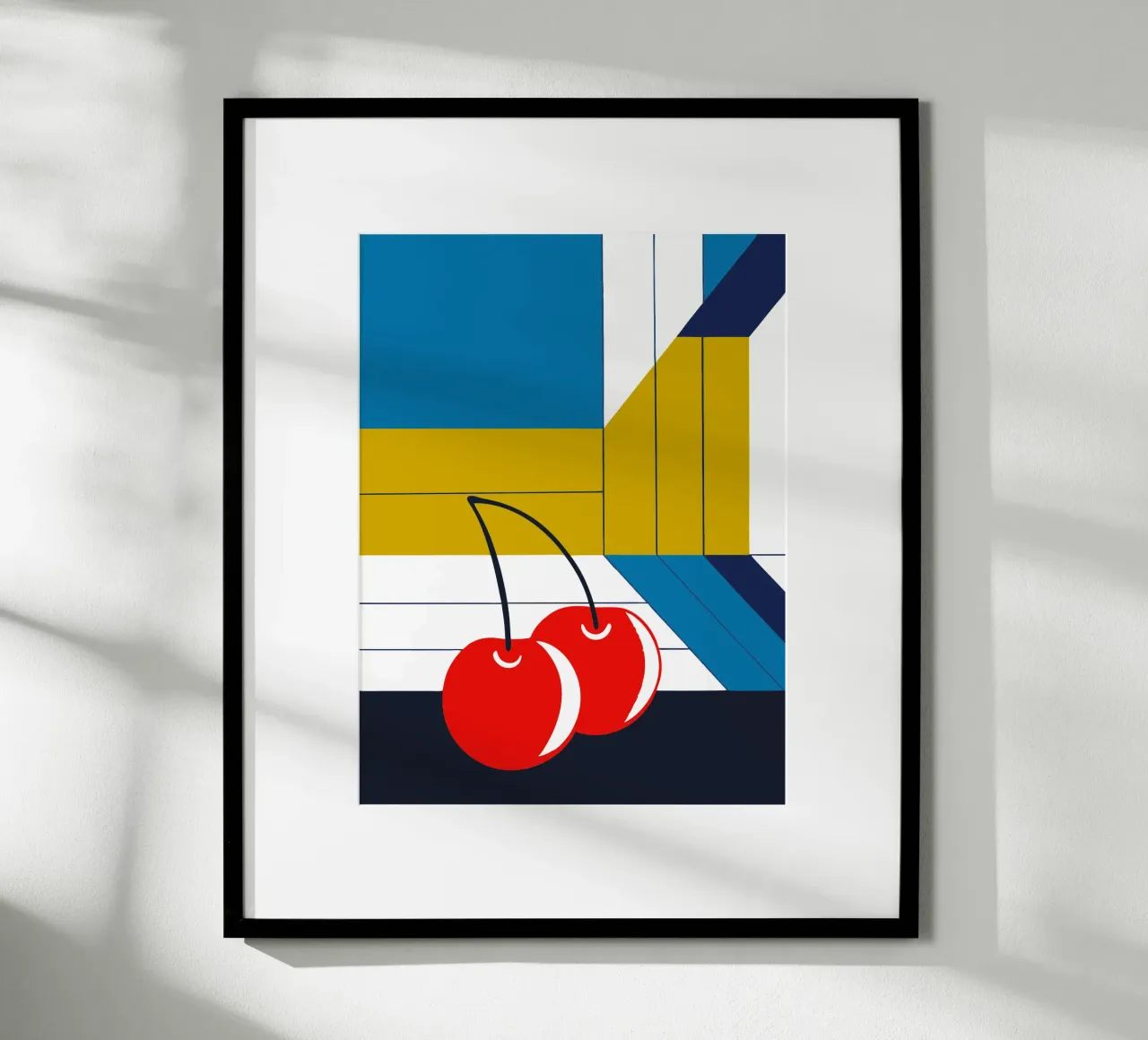 Rote Kirsche Frucht Poster mit Aluminium Rahmen von TODAY'S SHOP