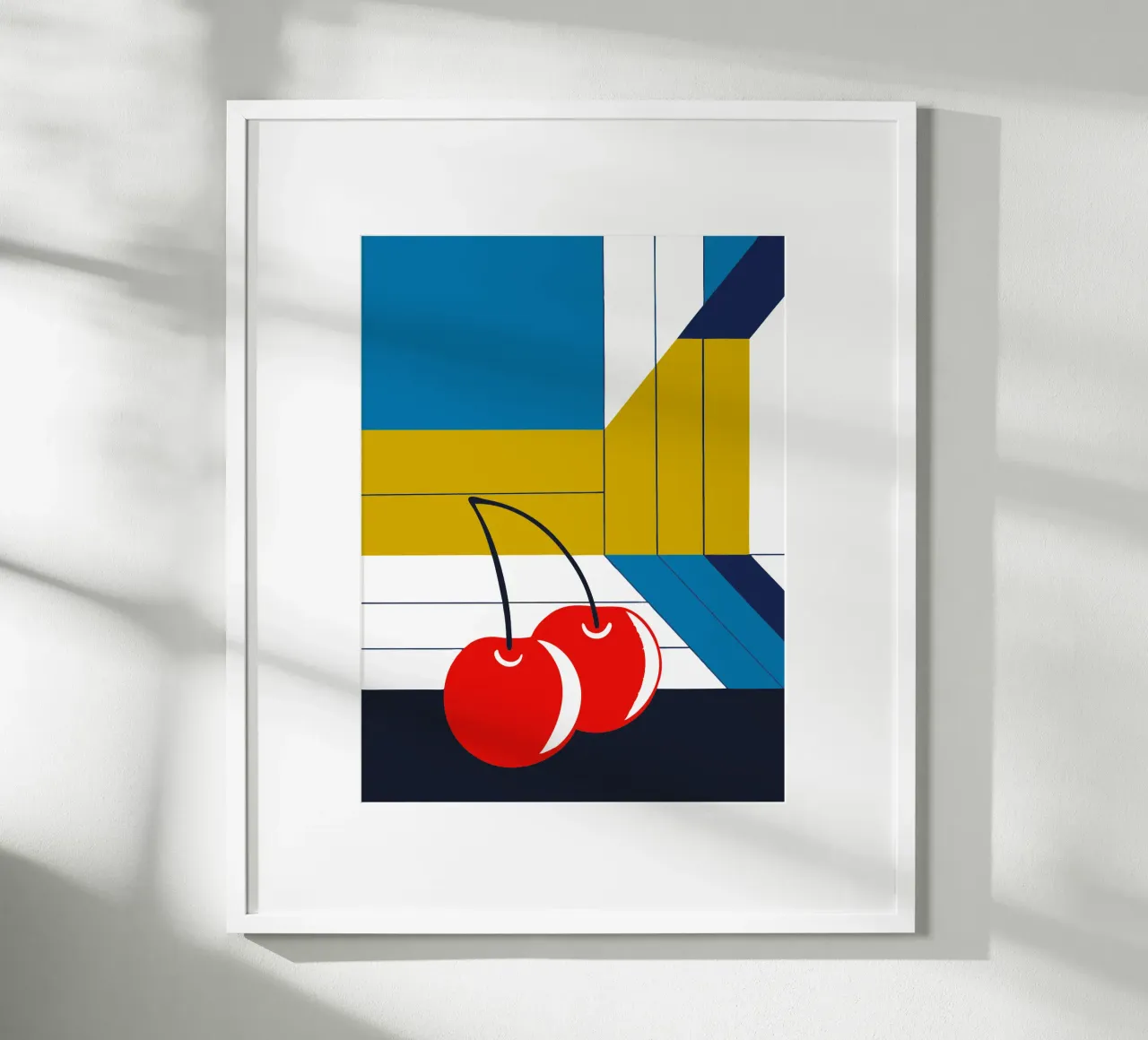 Rote Kirsche Frucht Poster mit Aluminium Rahmen von TODAY'S SHOP