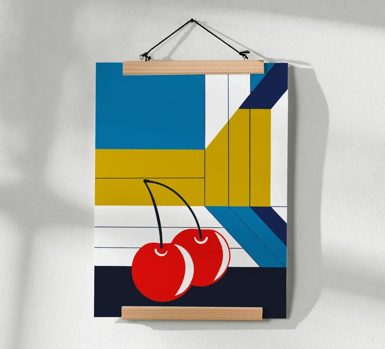 Rote Kirsche Frucht Poster mit Aluminium Rahmen von TODAY'S SHOP