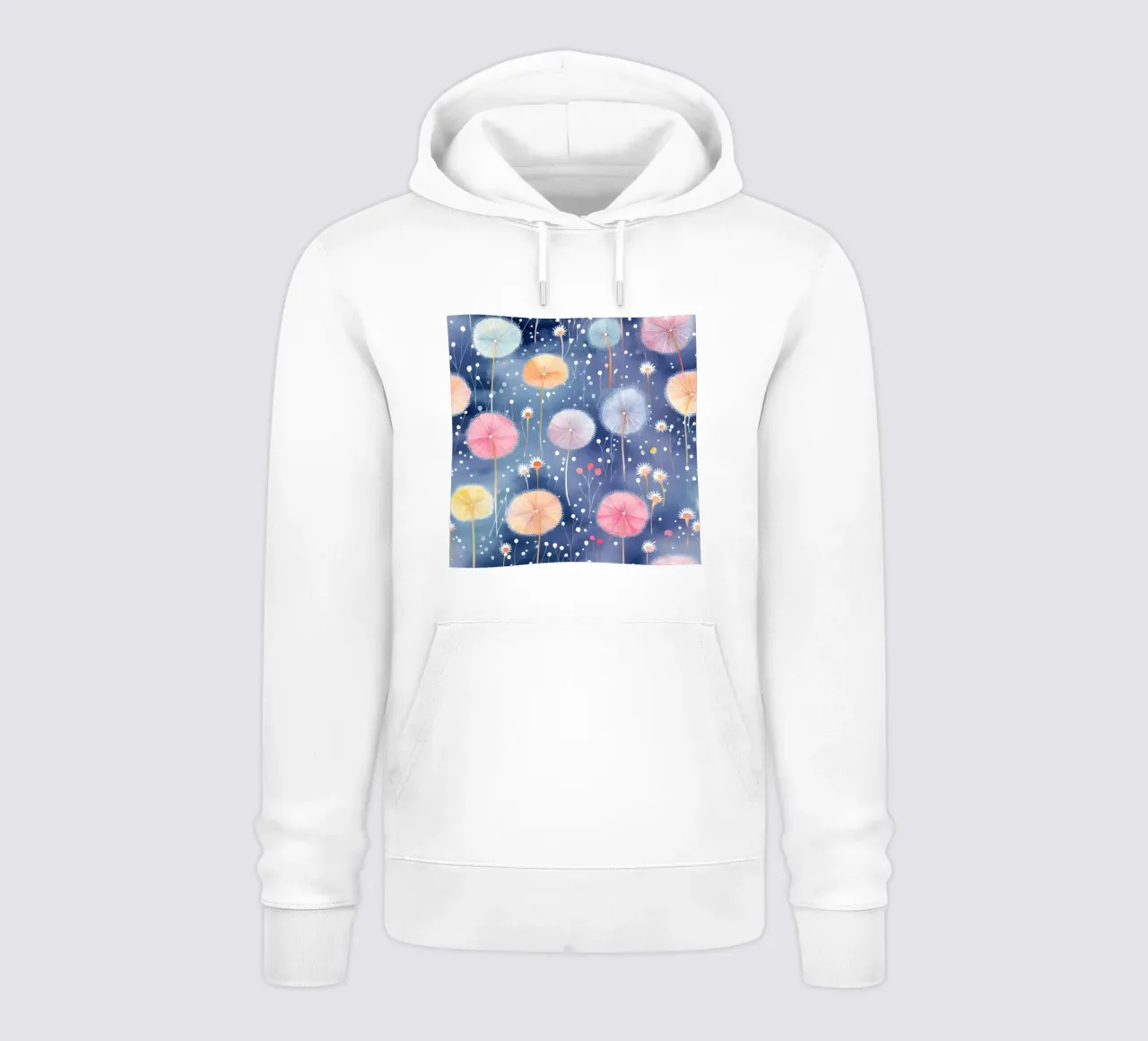 Denti di leone arcobaleno felpa con cappuccio da Botanical Pattern House