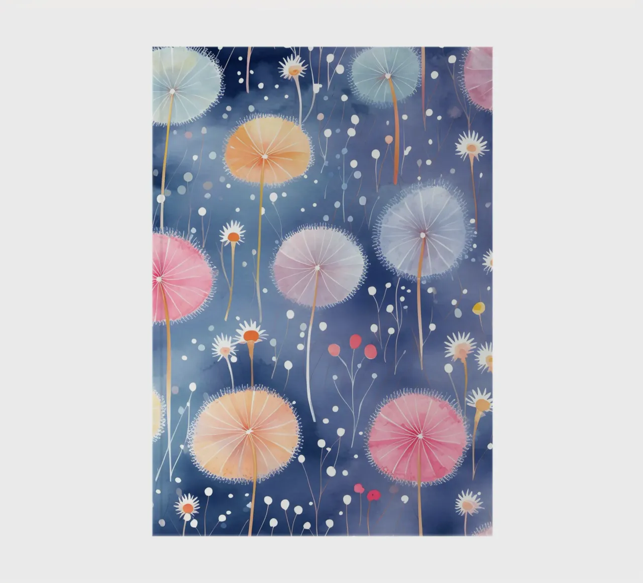 Rainbow Dandelions notebook by Botanical Pattern House