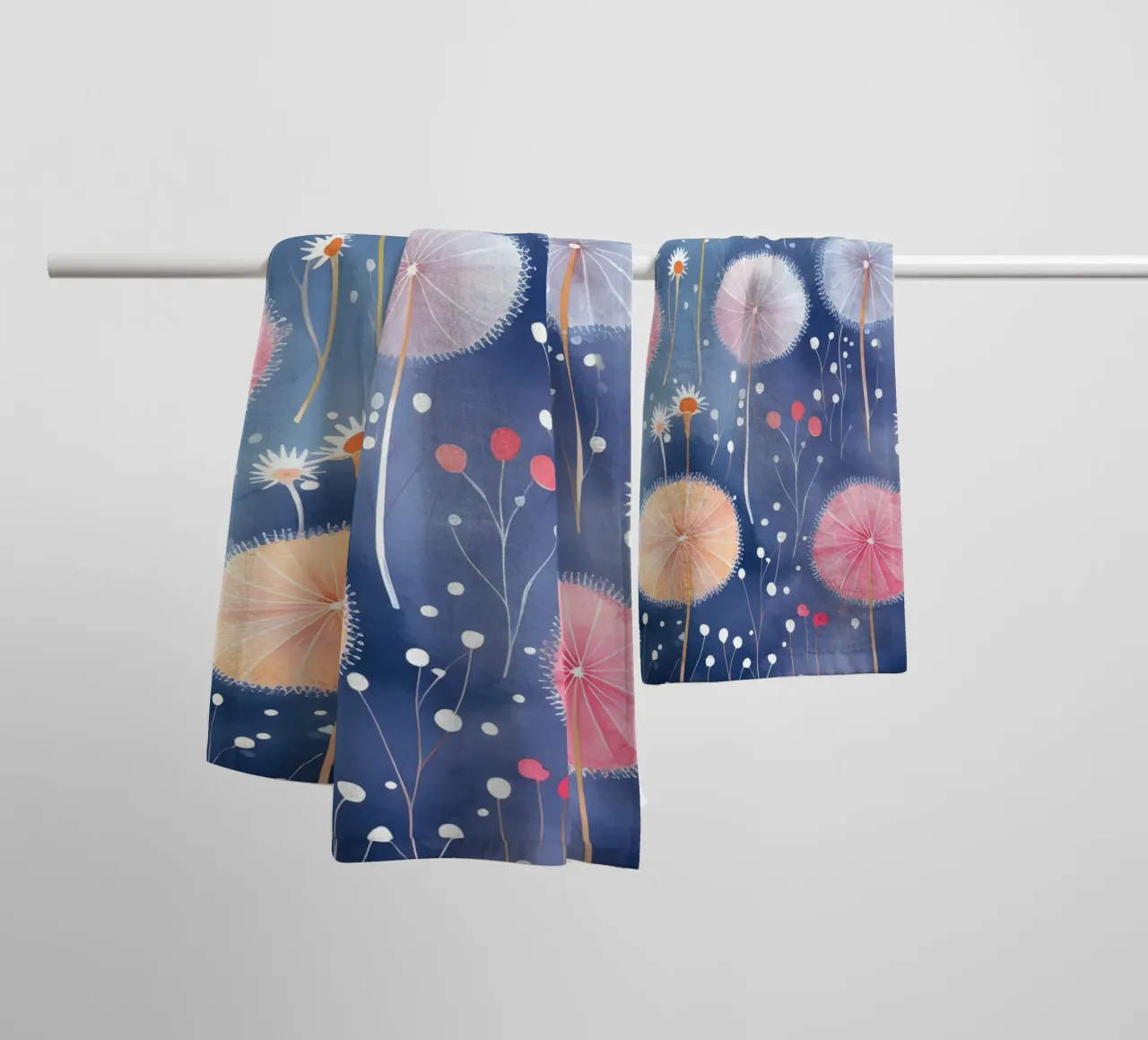 Denti di leone arcobaleno asciugamano da bagno da Botanical Pattern House