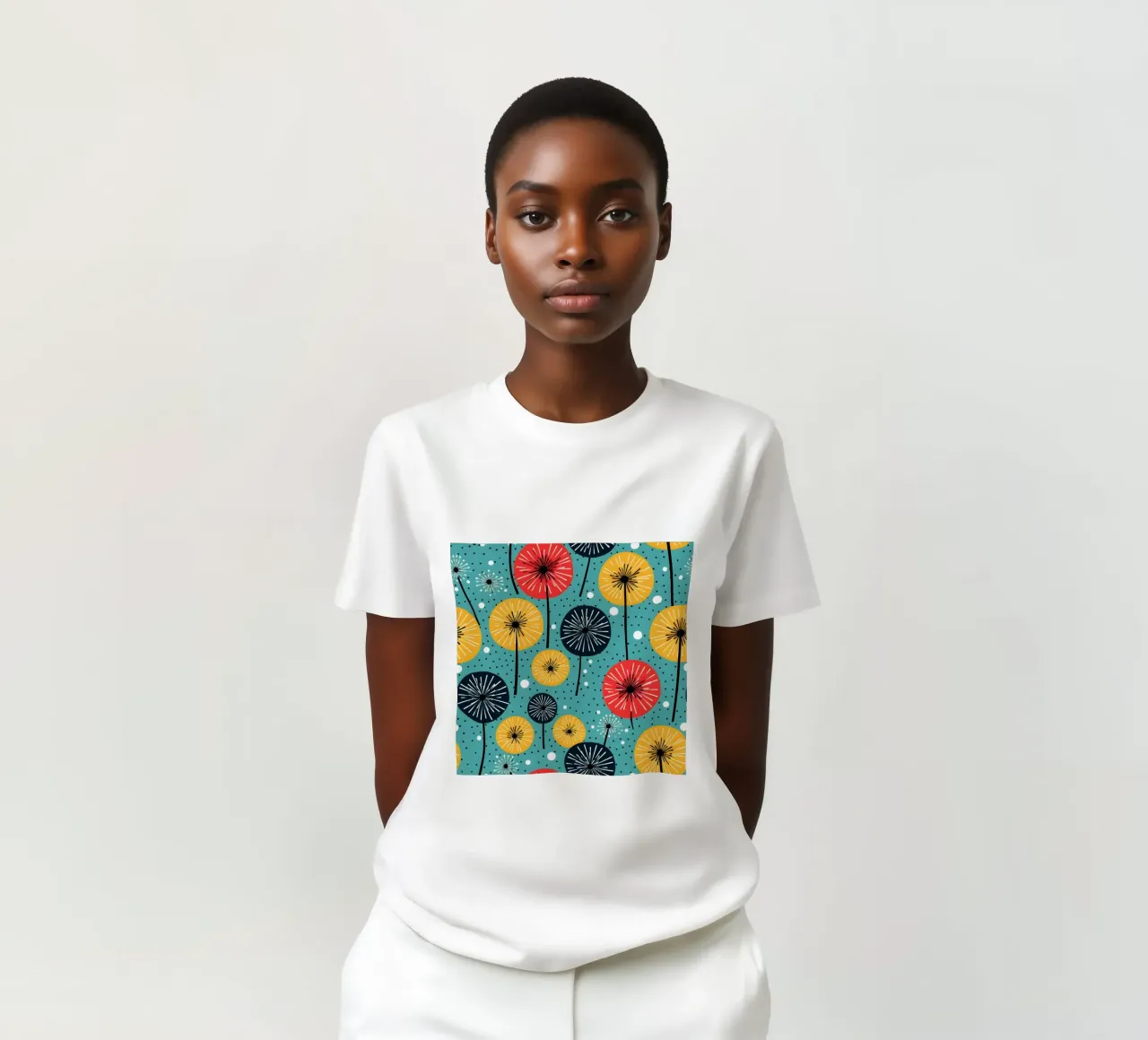 Dandelion retrò pop t-shirt da Botanical Pattern House