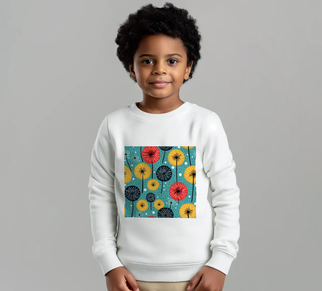 Dandelion retrò pop felpa bambino da Botanical Pattern House