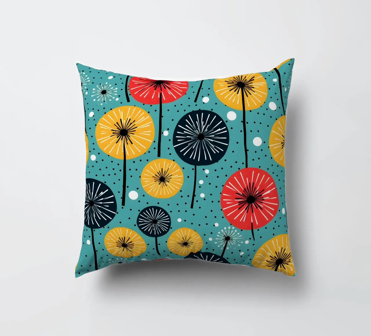 Dandelion retrò pop cuscino da Botanical Pattern House