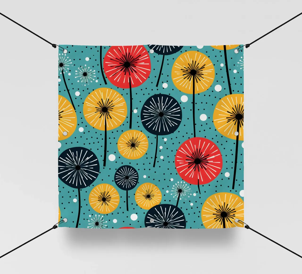 Dandelion retrò pop telo in pvc da Botanical Pattern House