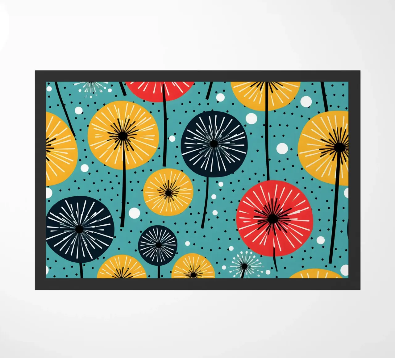 Dandelion retrò pop zerbino da Botanical Pattern House
