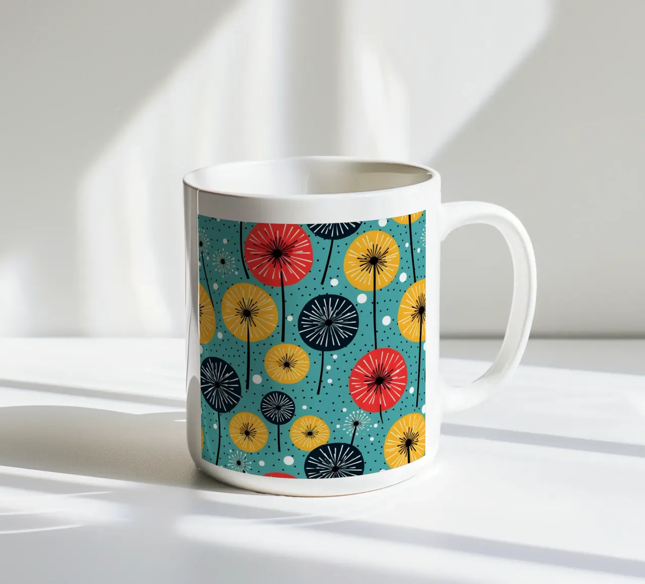 Dandelion retrò pop tazza in ceramica da Botanical Pattern House