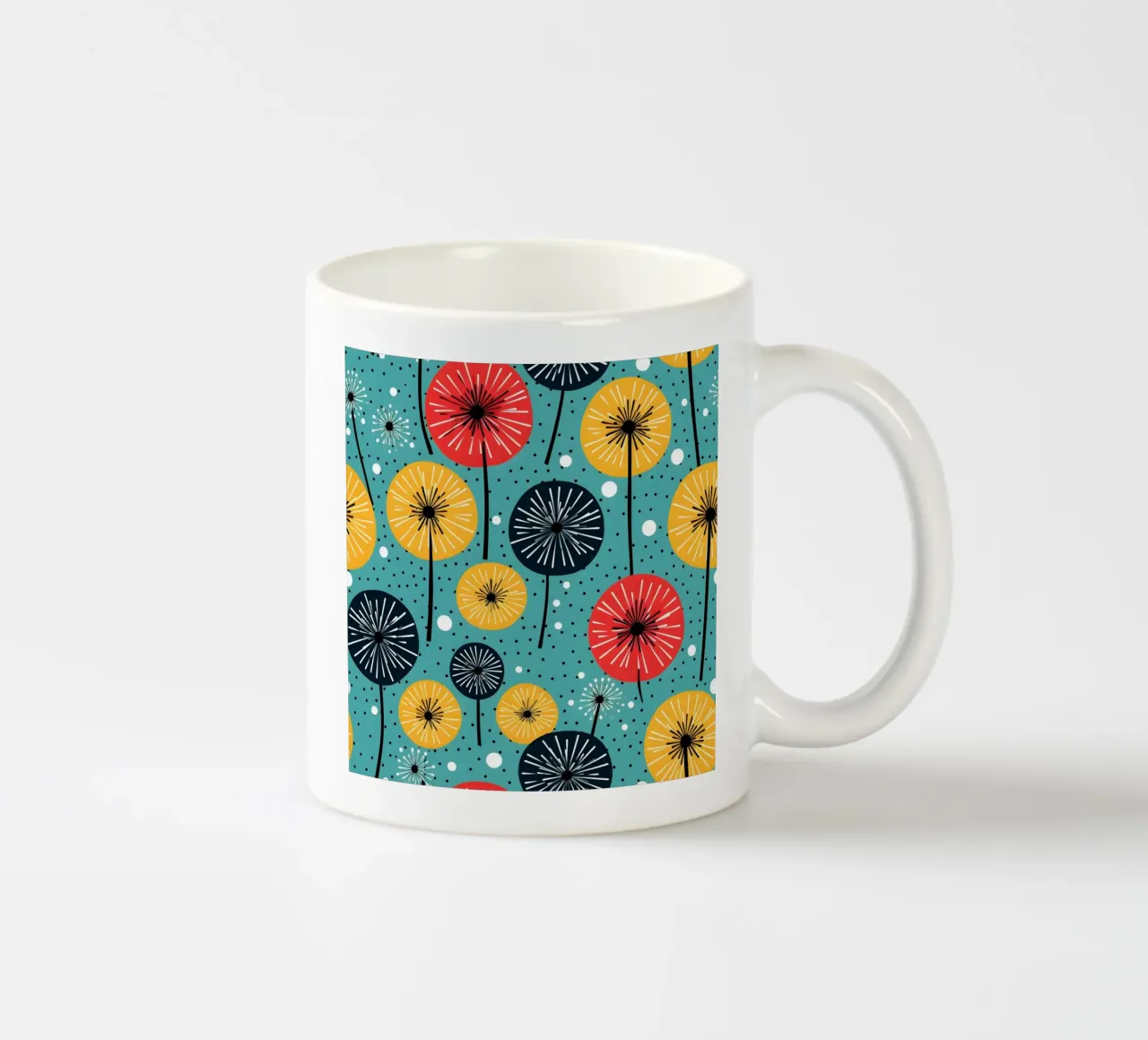 Dandelion retrò pop tazza in ceramica da Botanical Pattern House