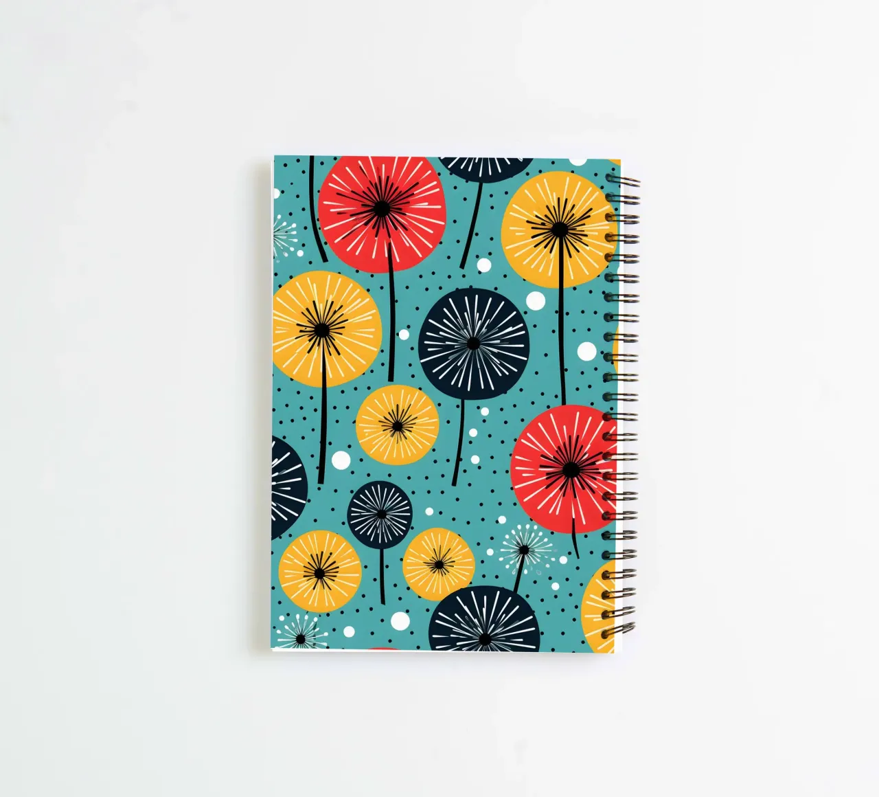 Retro Pop Dandelions spiral notebook by Botanical Pattern House