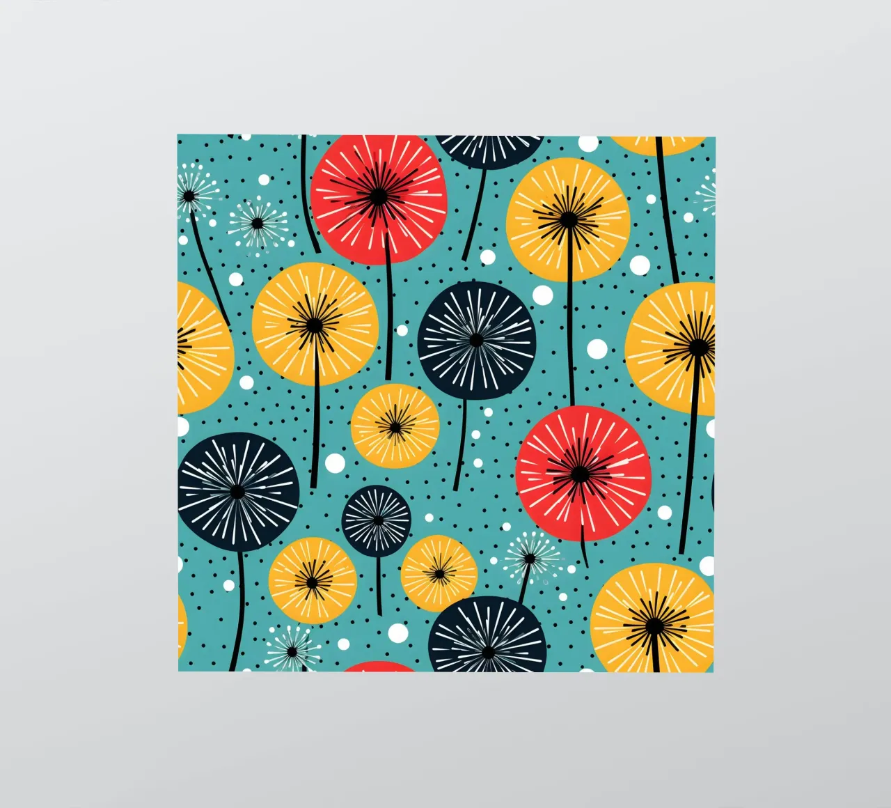 Dandelion retrò pop adesivo da Botanical Pattern House