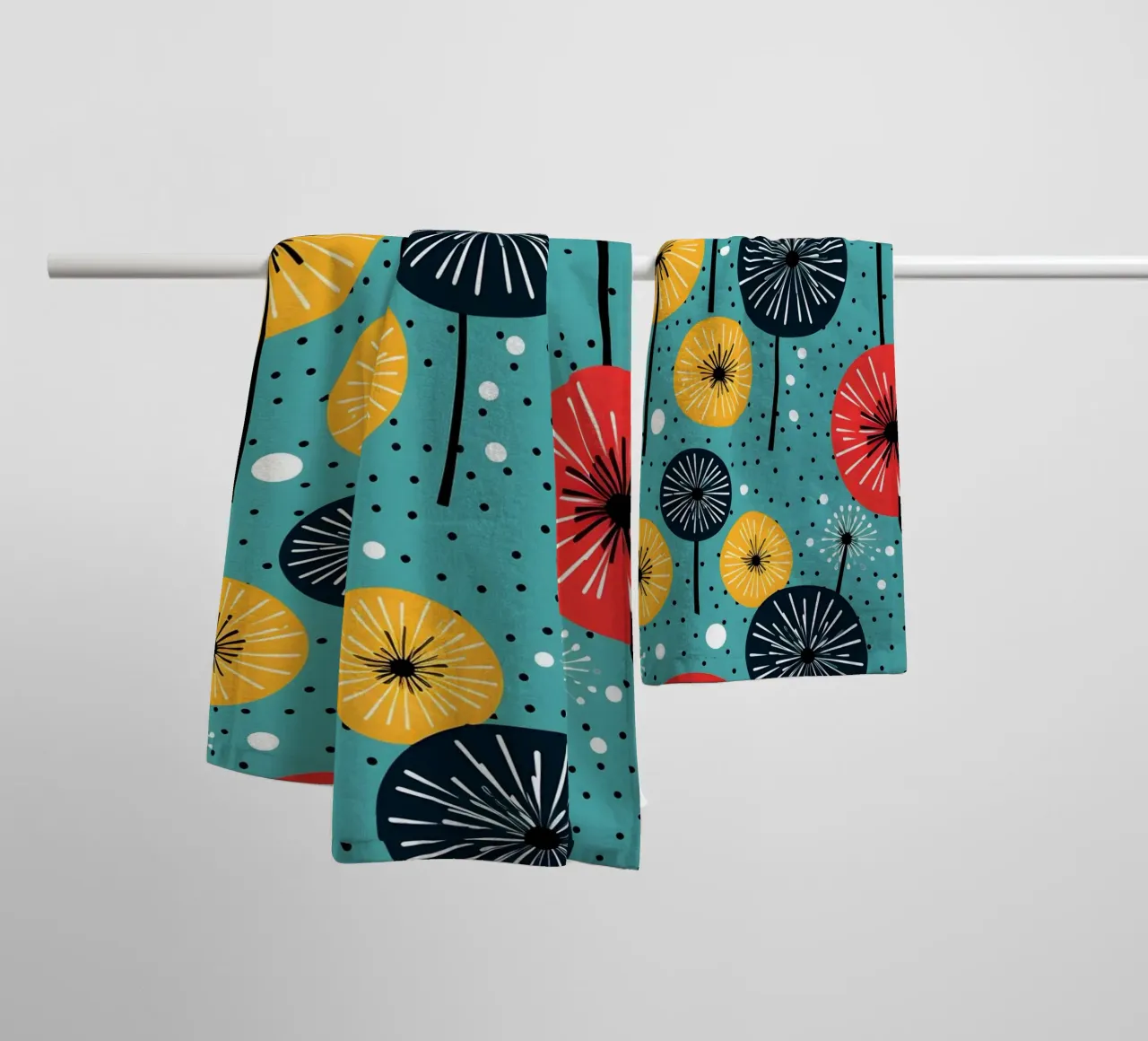 Dandelion retrò pop asciugamano da bagno da Botanical Pattern House